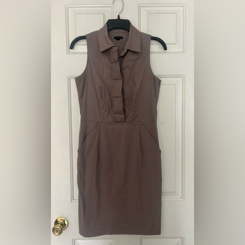 Ann Taylor Sleeveless Dress with Ruffle Detail. EUC. Size 2
